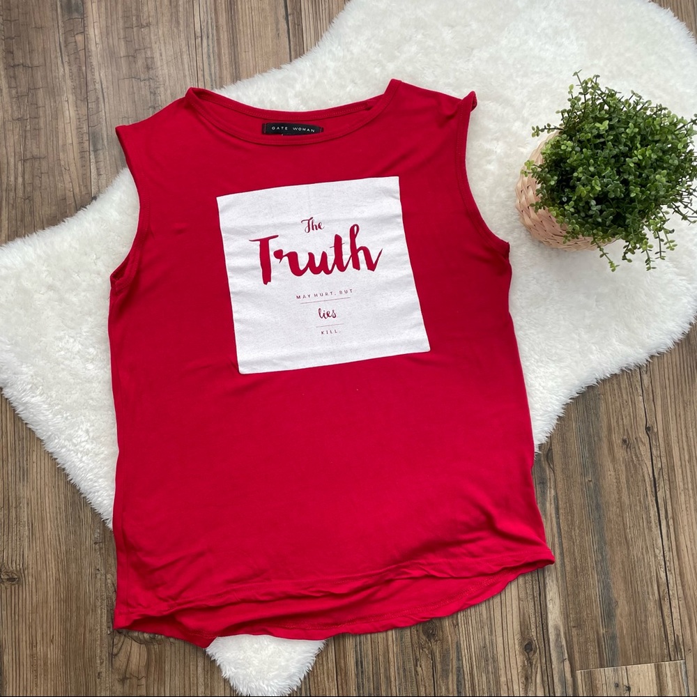 Sz M Slogan Muscle Tank - Gate Woman